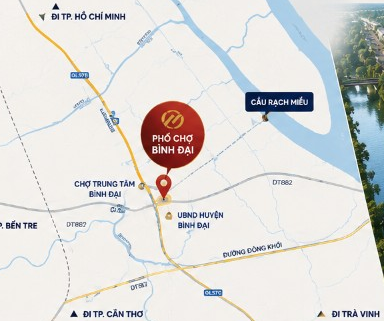 Bản đồ kết nối Phố Chợ Bình Đại